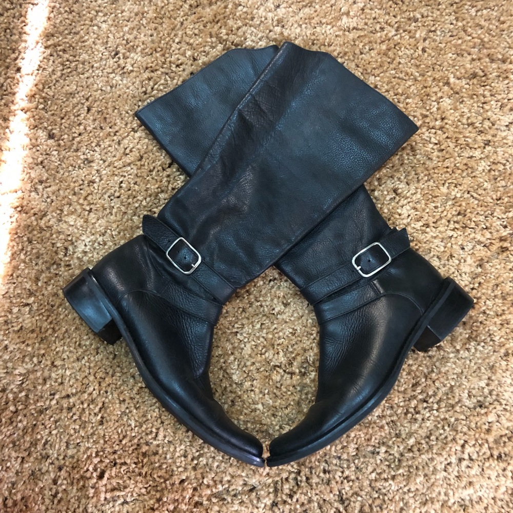 Like new, black, soft leather, knee high boots.